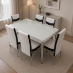 Dining Table Set with 6 Chairs – Premium Contemporary Dining - Premium Wooden Dining Room Set