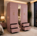 Modern 5 Door Wardrobe with Mirror & 4 Drawers