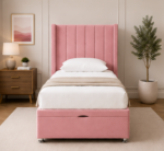 Premium Bed - Panel Winged Single Bed - Elegant Panel Winged Bed Frame - Image 2