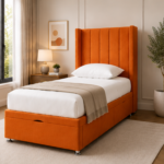 Panel Winged Single Bed - Stylish Panel Bed with Winged Headboard
