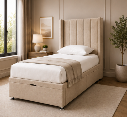 5655656 Luxury Bedroom Wingback Bed - Single Winged Bed - Image 1