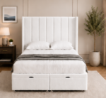 Luxury Winged Super King Size Bed - Premium Velvet Upholstered - Image 2