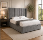 Winged Headboard Comfort Double Bed - Winged bed