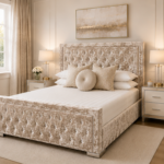 Bed Frame – Modern Upholstered Design - Hilton Double Bed – Luxury Modern Bedroom Bed