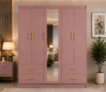Modern 5 Door Wardrobe with Mirror & 4 Drawers - Image 2