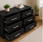 Tables with 3 Drawers – Elegant Modern Wooden Nightstands , 2 Bedside Tables with 3 Drawers - Image 2