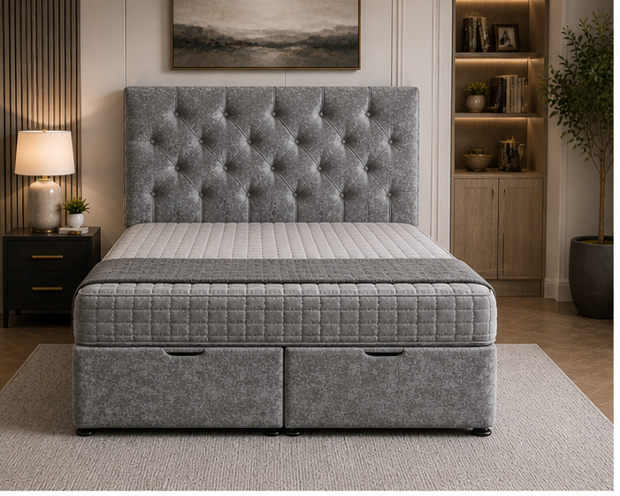 6 Ottoman Super King Size Bed Frame with Storage - Image 1