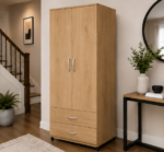 Luxury Two Door Wardrobe with Two Drawers - Two Door Wardrobe - Wardrobe with Drawers - Image 2