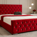 Red Florida Bed King Size Frame - Super King Size - Luxury Red King Size  Bed