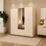 6 Door Wardrobe with Mirror and Drawers - Smart Modern 6 Door Wardrobe with Dual Mirrors - Premium Storage Solution