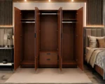 6 Door Wardrobe with Drawers - Wooden Wardrobe with Drawers - Wardrobe with 2 Mirrors - Image 2