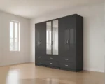 Modern Royal Wardrobe with Mirror Doors - Modern Classic 6 Door Wardrobe with Mirror Storage - Image 2