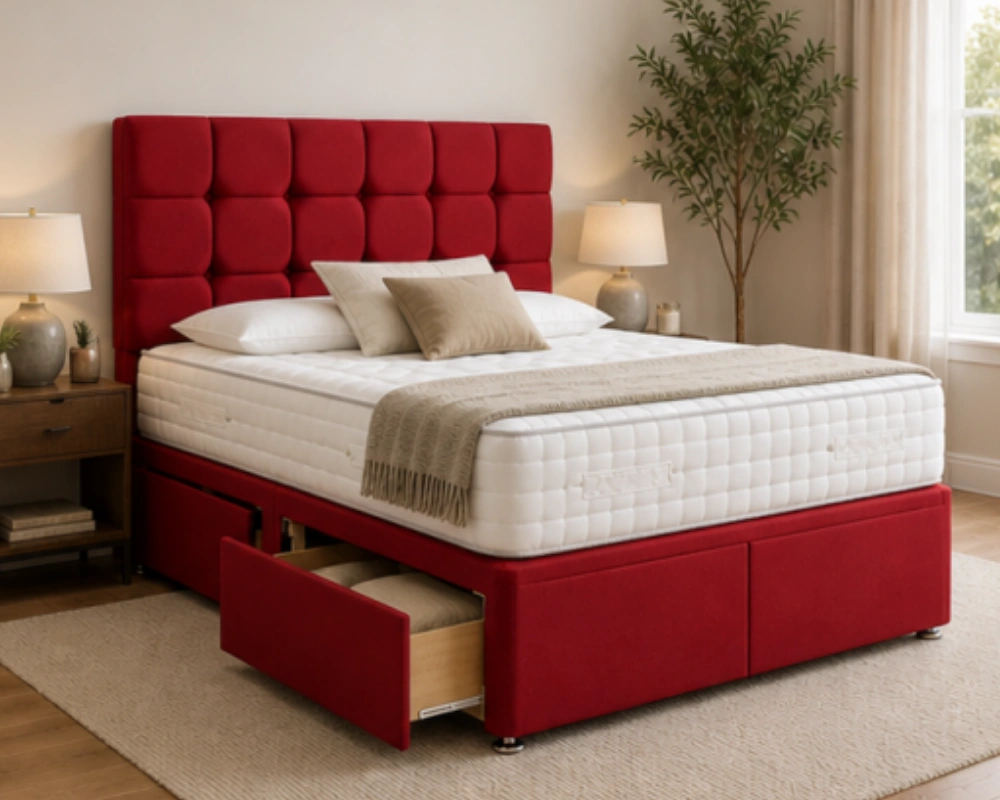 6 Luxury Divan Bed Frame – Stylish Double Bed Design Durable Double Divan Bed Frame – Strong & Modern Furniture - Stylish Double Divan Bed – Soft Upholstered Luxury Design - Image 1