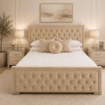 Hilton Super King Size Bed – Beige Modern Comfortable Bed - Modern Comfortable Bed