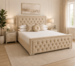 Hilton King Size Bed – Beige Premium Comfort Bed -  King Size Bed - Image 4