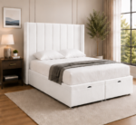 Luxury Winged Super King Size Bed - Premium Velvet Upholstered - Image 3
