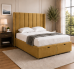 Luxury Contemporary Super King Size Winged Bed - Upholstered Winged Bed with Super King Comfort