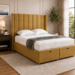 Luxury Contemporary Super King Size Winged Bed - Upholstered Winged Bed with Super King Comfort
