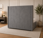 Luxury Upholstered Winged Super King Bed Design - Winged Super King Bed - Image 3