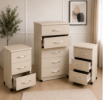Stylish Bedroom Organizer – 5 Chest of Drawer+ 2 Bedside Tables - Chest of 5 Drawers - Image 3