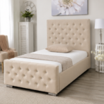 Florida Wooden Single Bed Frame - Florida Single Bed Beige Colour