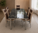 6-Seater Dining Table – Stylish Modern Dining Room Furniture - Table Set with 6 Chairs – Premium Designer Dining Set - Image 2
