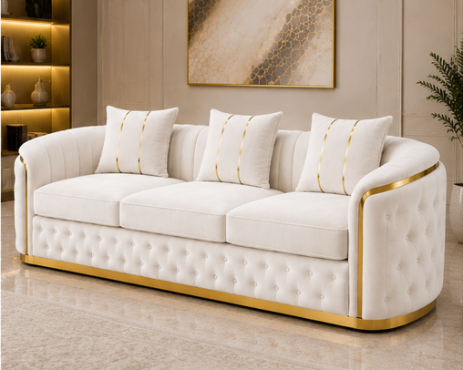 657575 Stylish Soft Upholstery Sofa - 3-Seater Sofa – Modern Premium Designer Sofa - Sofa 3 Seater - Image 1