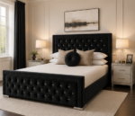 Modern Double Bed - Hilton Double Bed – Elegant Soft Headboard Bed