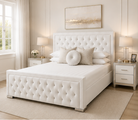6877878978 Hilton Double Bed – Modern Designer Bedroom Bed - Double Bed - Image 1