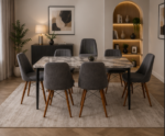 6-Seater Dining Table Set – Spacious Modern Dining - Dining Table Set with 6 Chairs – Premium Contemporary Dining - Image 5