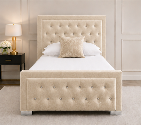 786867989 Modern Single Bed Frame – Soft & Stylish Design - Luxury Single Bed - Image 1