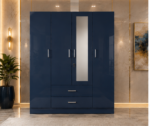 4 Door Wardrobe - Wardrobe with 1 Mirrors - Stylish 4 Door Wardrobe With Two Drawers - Image 4