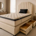 Double Divan Bed with Premium Fabric - Bed Base with Storage