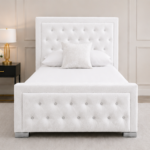 Hilton Single Bed – Luxury Modern Bedroom Bed - Premium Upholstered Headboard Bed