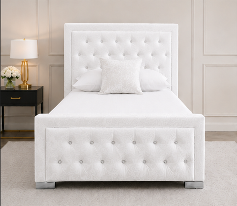 8678678 Hilton Single Bed – Luxury Modern Bedroom Bed - Premium Upholstered Headboard Bed - Image 1