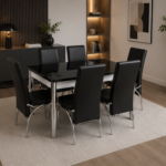 6-Seater Dining Table Set – Dining Table Set with 6 Chairs – Stylish Contemporary Dining