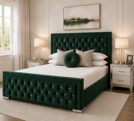 8787898 Hilton Double Bed – Stylish Contemporary Bed - Soft Cushion Comfort Bed - Image 1