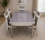 Dining Table Set with 6 Chairs – Elegant Modern Dining Set - 6 Seater Dining Table – Modern Stylish Dining Set - Image 4