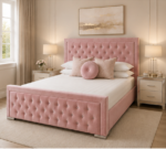 Modern Double Bed Frame – Soft & Stylish Design - Hilton Double Bed – Luxury Comfort Bedroom Bed