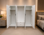 Royal Classic 6 Door Wardrobe with 2 Mirrors with 2 Drawers - Elegant Bedroom Storage Solution