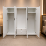 Royal Classic 6 Door Wardrobe with 2 Mirrors with 2 Drawers - Elegant Bedroom Storage Solution