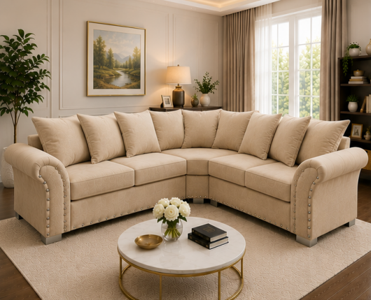 9 Harrison Premium Family Sofa – Large Corner L Shape Sofa - 5 Seater Sofa - Image 1