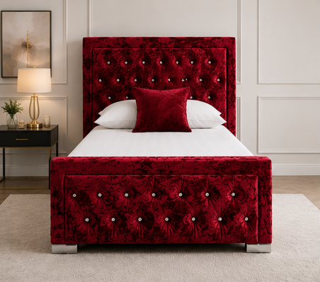 9898987 Hilton Single Bed – Modern Designer Upholstered Bed - Stylish Bedroom Bed for Compact Spaces - Image 1