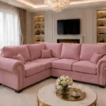 4 Seater Corner Sofa - Pink Fabric sofa - Ashwin Sofa