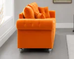 Stylish 3 Seater Sofa - Orange Fabric sofa - Ashwin Sofa - Image 3