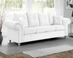 White 3 Seater Sofa - Ashwin Stylish 3 Seater Sofa - Image 2