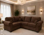 Brown Sofa - Ashwin Corner 4 Seater Sofa - L Shape Sofa
