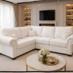4 Seater Sofa - Ashwin Sofa - Ashwin 4 Seater Sofa - White 4 Seater Corner Sofa