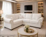 4 Seater Sofa - Ashwin Sofa - Ashwin 4 Seater Sofa - White 4 Seater Corner Sofa - Image 4