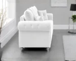 White 3 Seater Sofa - Ashwin Stylish 3 Seater Sofa - Image 3